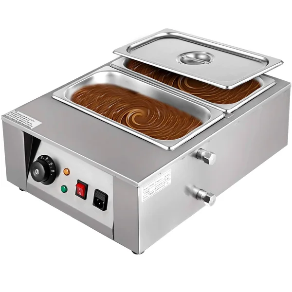Vevor 1000W Food Warmer - 2 Tanks Commercial Electric Heater, 26.45lbs Capacity Thermal Insulation Melting Pot Machine, for Choco