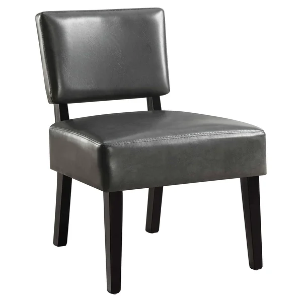 27.5x22 x 22.75x22 x 31.5x22 Charcoal, Foam, Solid Wood, Leather-Look - Accent Chair