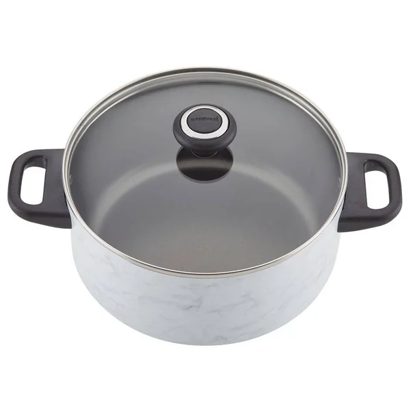Farberware Designs Nonstick Cookware Set - 15 Piece, White Marble