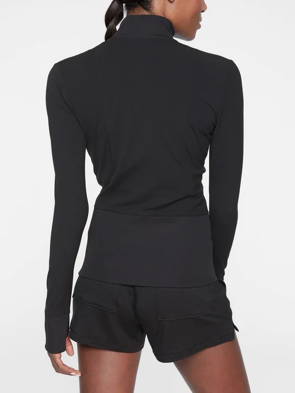 Athleta Women's Shanti Jacket in Powervita Black Regular Size XS