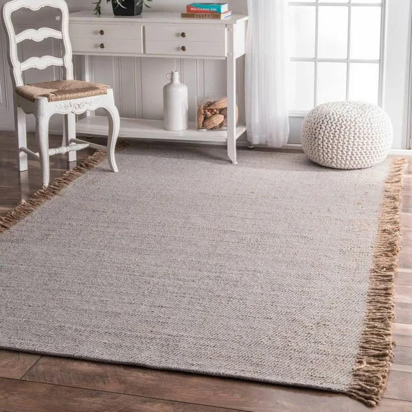 nuLOOM Handmade Flatweave Solid Tassel Area Rug (2& 6x22 x 6& Runner - Blue)