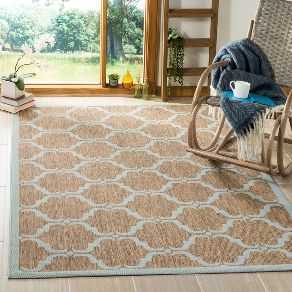 Safavieh Cy6009-232 Courtyard Beige - Brown Indoor, Outdoor Rug - 8& x 11&