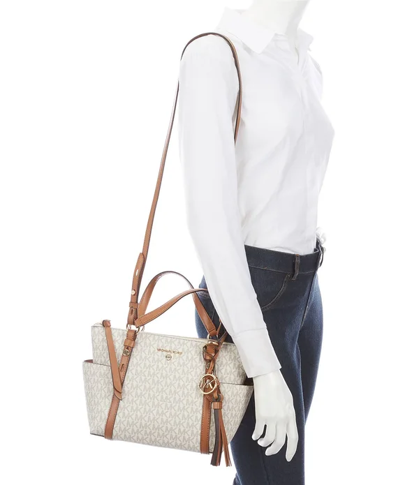 Michael Kors Signature Sullivan Small Top Zip Convertible Tote Bag - Brown/Acorn