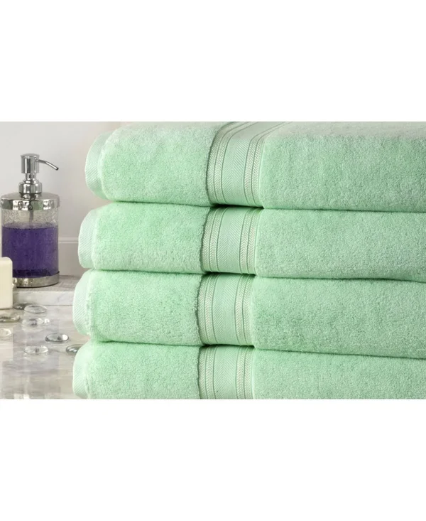 100% Cotton Zero Twist Oversized Set of 4 Bath Sheets - Glacier Grey
