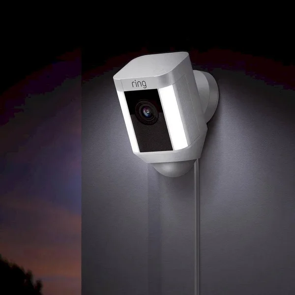 Ring Spotlight Cam Wired Outdoor Rectangle Security Camera - White (3-Pack)